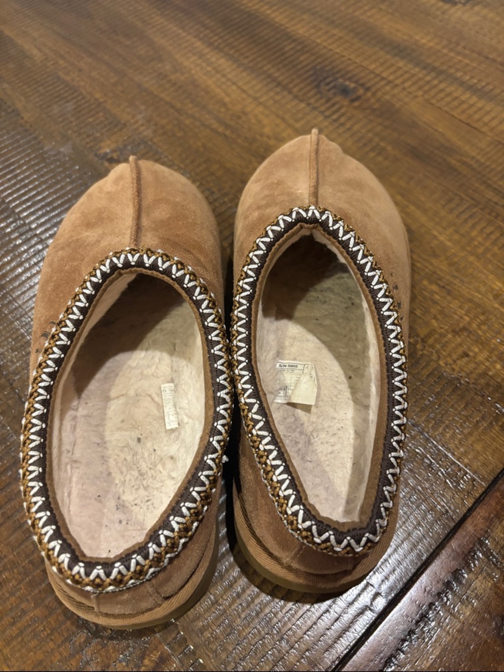 UGG Tasman II Tan Suede Shearling-Lined Slip-On Slippers - size 9 women’s - Picture 2 of 4